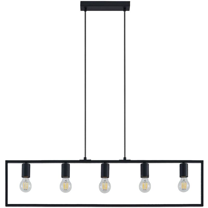 Ceiling Light Sherwin dimmable (modern) in Black made of Metal for e.g. Living Room & Dining Room (5 light sources, E27) from Lindby sand black