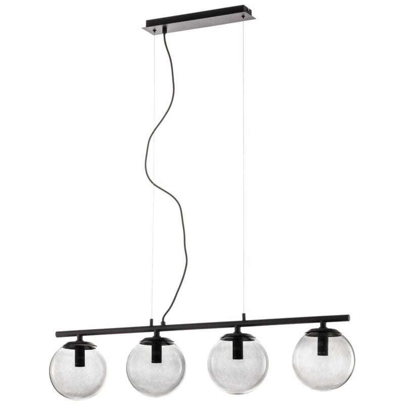 Lucande - Ceiling Light Sotiana dimmable (design) in Black made of Glass for e.g. Living Room & Dining Room (4 light sources, E14) from smoke grey,