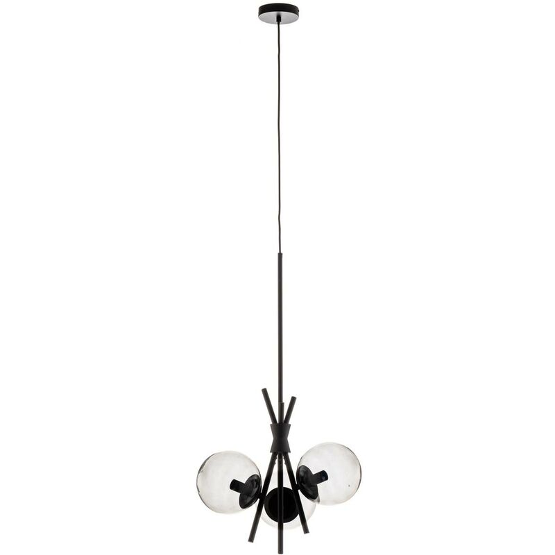 Lucande - Ceiling Light Sotiana dimmable (design) in Black made of Metal for e.g. Living Room & Dining Room (3 light sources, E14) from smoke grey,