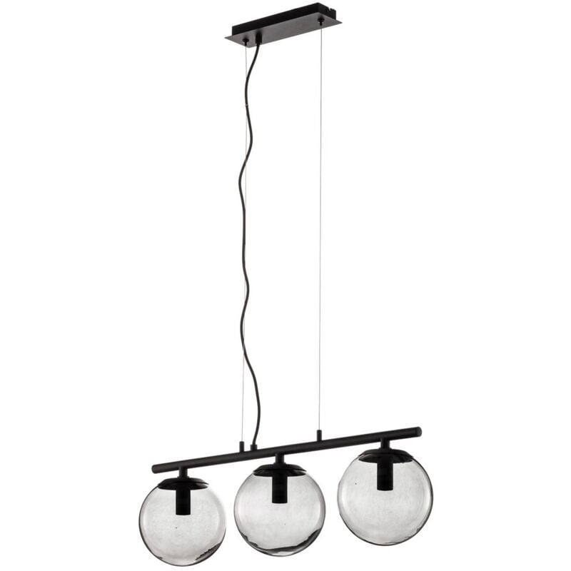 Lucande - Ceiling Light Sotiana dimmable (vintage, antique) in Black made of Glass for e.g. Living Room & Dining Room (3 light sources, E14) from