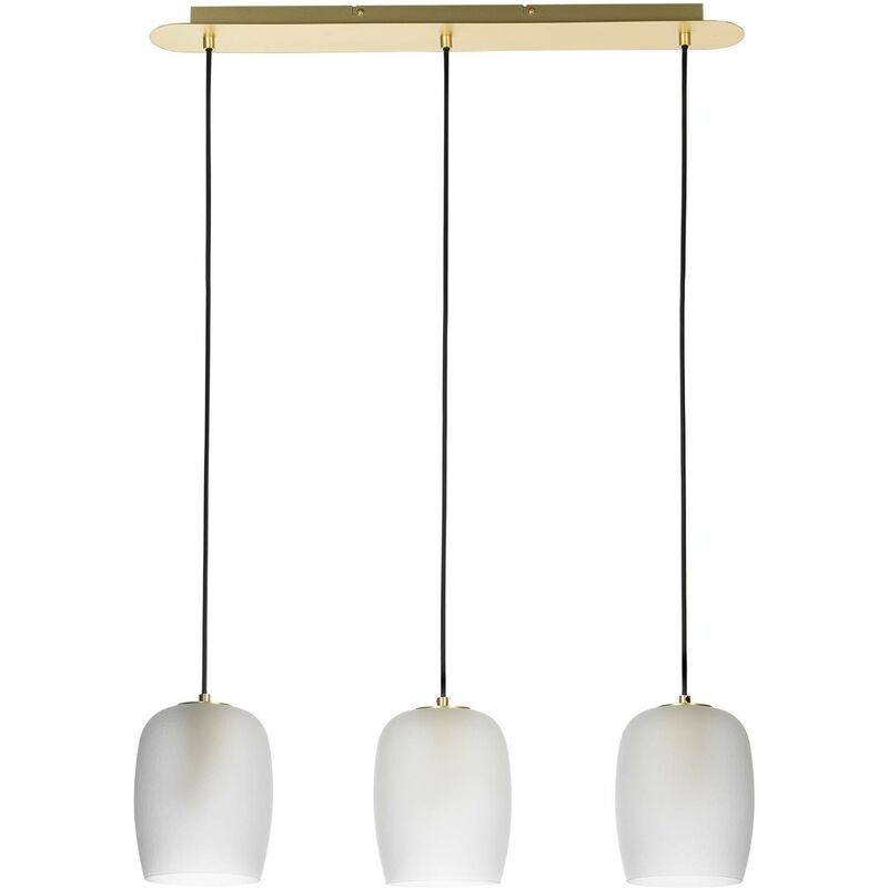 Lucande - Ceiling Light Taylan dimmable (design) in Gold made of Metal for e.g. Living Room & Dining Room (3 light sources, G9) from brass, sand white
