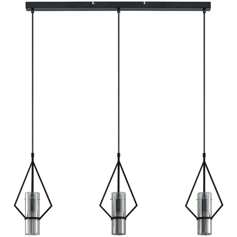 Ceiling Light Timasia dimmable (vintage, antique) in Black made of Metal for e.g. Living Room & Dining Room (3 light sources, E14) from Lindby black,