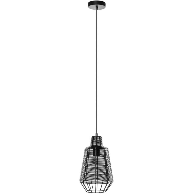 Lucande - Ceiling Light Tinko dimmable (vintage, antique) in Black made of Aluminium for e.g. Living Room & Dining Room (1 light source, E27) from