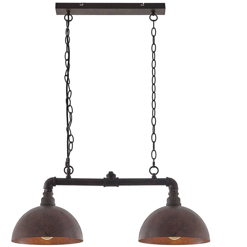 Ceiling Light Truett dimmable (industrial design) in Brown made of Metal for e.g. Living Room & Dining Room (2 light sources, E27) from Lindby