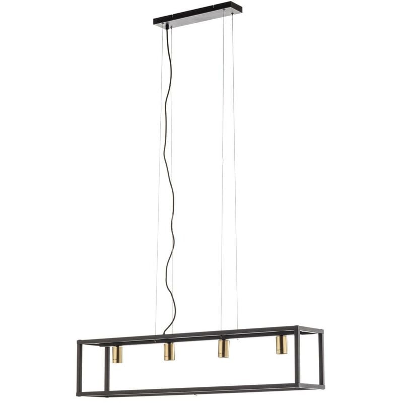 Ceiling Light Ubanio (modern) in Black made of Metal for e.g. Living Room & Dining Room (4 light sources, E27) from Lindby black, brass