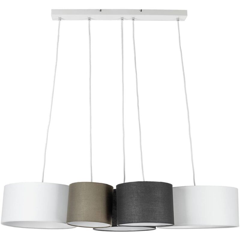 Lindby - Ceiling Light Vironi dimmable (modern) in White made of Metal for e.g. Living Room & Dining Room (5 light sources, E27) from black, grey,