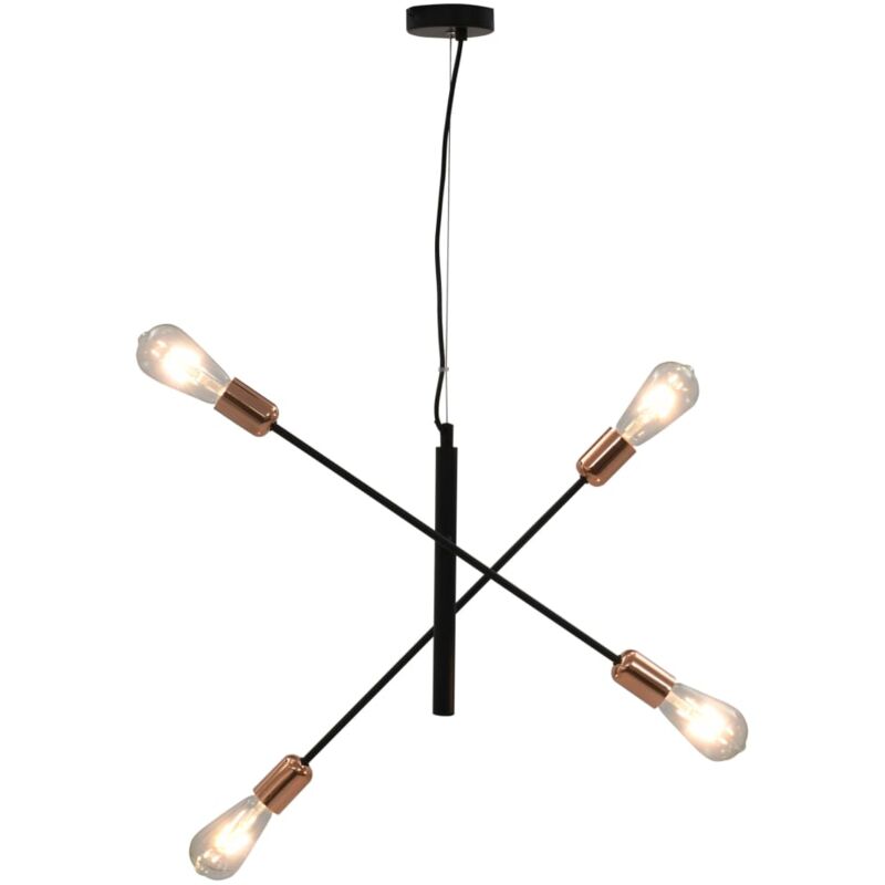 Vidaxl - Ceiling Light with Filament Bulbs 2 W Black and Copper E27 - Black