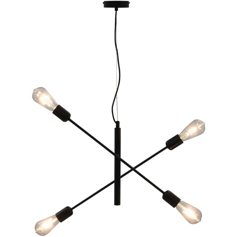 Vidaxl - Ceiling Light with Filament Bulbs 2 W Black E27 - Black