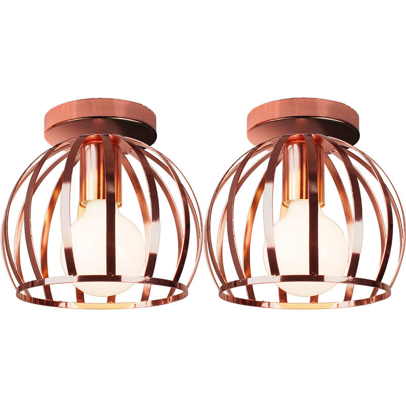 Image of Ceiling Light with Metal Cage, Industrial&hellip;