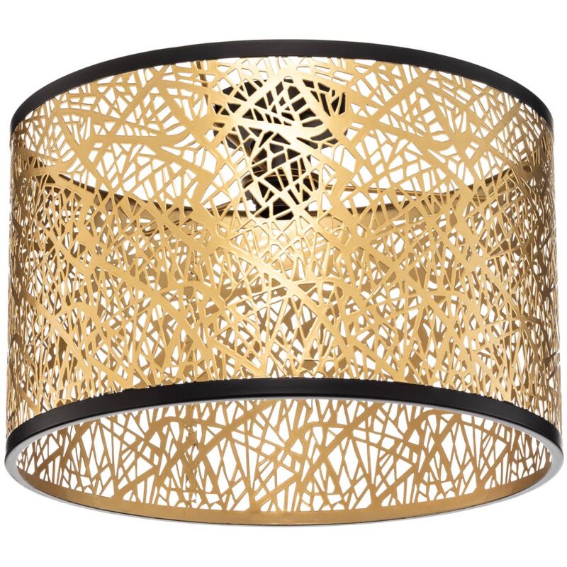 Ceiling Light Yonah dimmable) in Gold made of Textile for e.g. Living Room & Dining Room (1 light source, E27) from Lindby gold, black