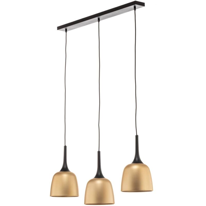 Ceiling Light Zariva (modern) made of Metal for e.g. Living Room & Dining Room (3 light sources, E27) from Lindby brass, black