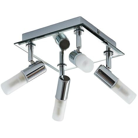 Ceiling Light Zela dimmable (modern) in Silver made of Metal for e.g. Bathroom (4 light sources, G9) from Lindby