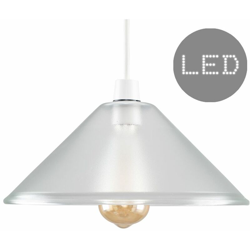 Ceiling Pendant Light Shade Frosted Glass Easy Fit Interior Light - Add LED Bulb