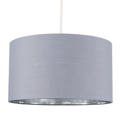 Reni Grey and Chrome Large Ceiling Pendant Light Shade