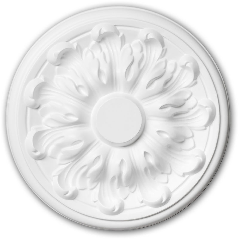 Ceiling Rose 156010 Profhome Ceiling Decoration Medallion Rosette Decorative Element Neo-Classicism style white ø 19.3 cm