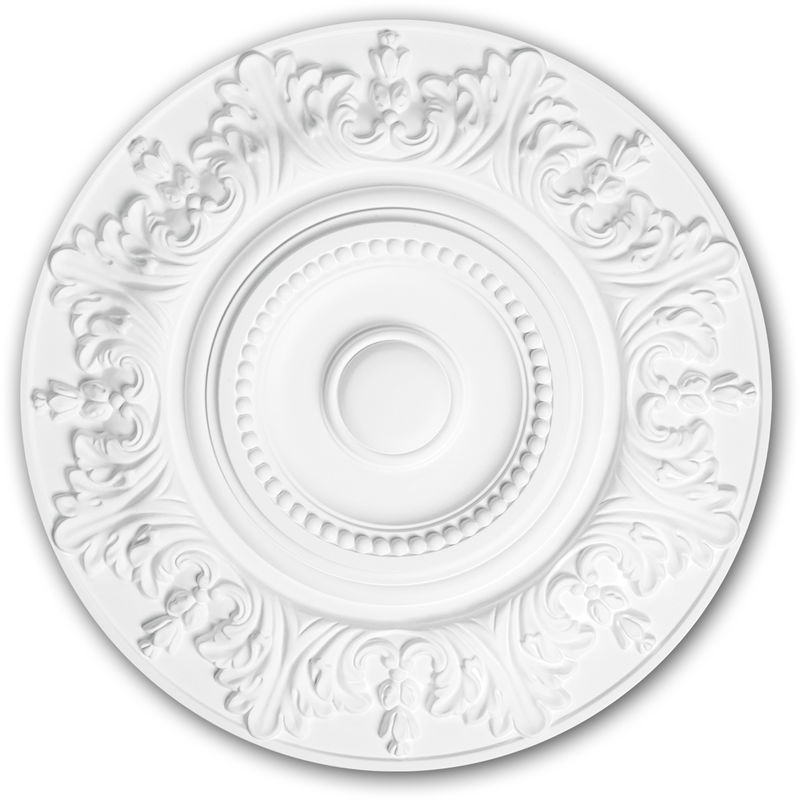 Profhome Decor - Ceiling Rose 156020 Profhome Ceiling Decoration Medallion Rosette Decorative Element Rococo Baroque style white ø 47 cm