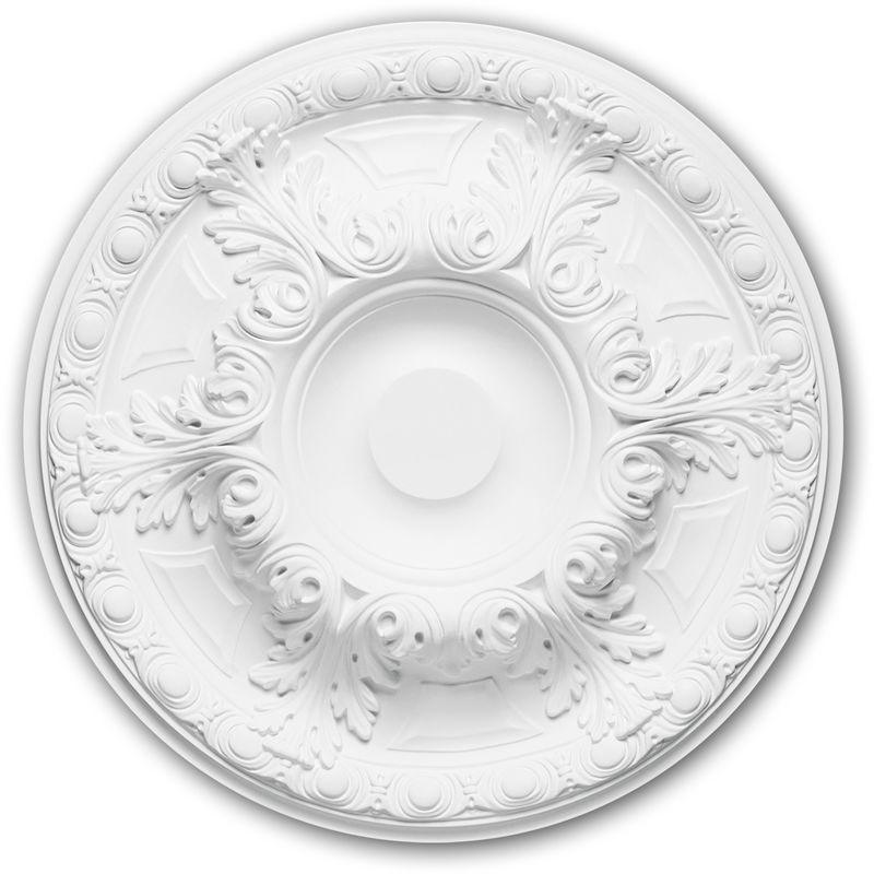 Ceiling Rose 156021 Profhome Ceiling Decoration Medallion Rosette Decorative Element Neo-Renaissance style white ø 49 cm