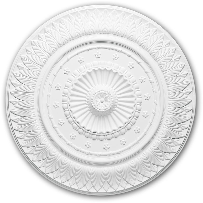 Profhome Decor - Ceiling Rose 156028 Profhome Ceiling Decoration Medallion Rosette Decorative Element Neo-Classicism style white ø 67 cm