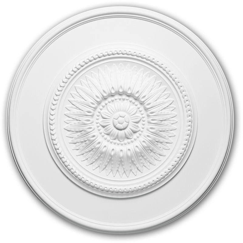 Profhome Decor - Ceiling Rose 156023 Profhome Ceiling Decoration Medallion Rosette Decorative Element Neo-Classicism style white ø 59 cm