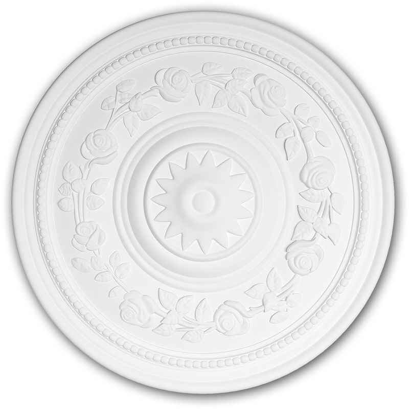 Ceiling Rose 156038 Profhome Ceiling Decoration Medallion Rosette Decorative Element Rococo Baroque style white ø 40 cm