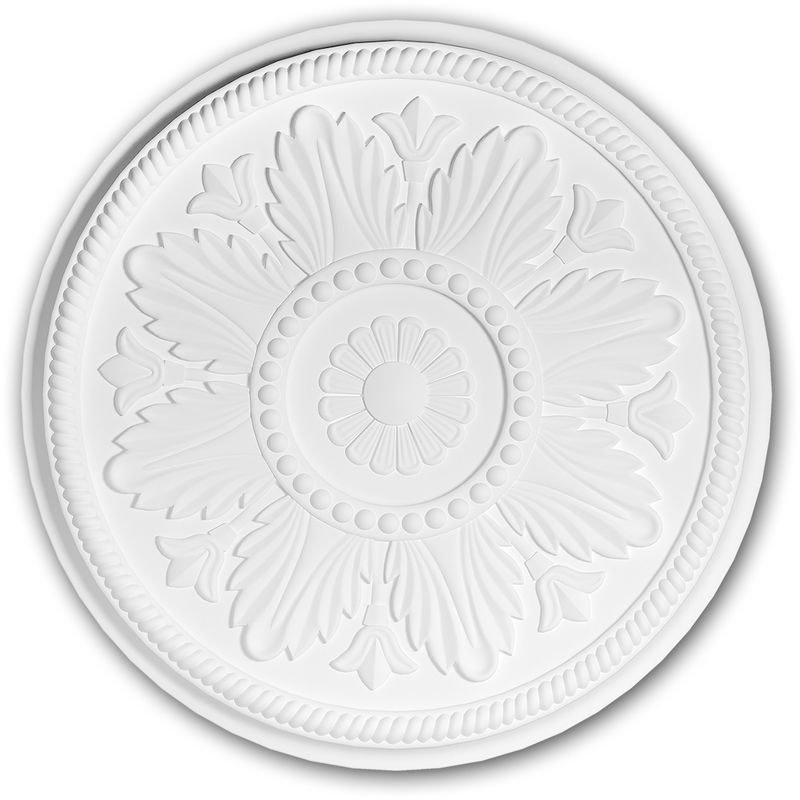 Profhome Decor - Ceiling Rose 156033 Profhome Ceiling Decoration Medallion Rosette Decorative Element Neo-Classicism style white ø 46 cm