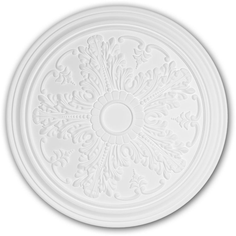 Ceiling Rose 156034 Profhome Ceiling Decoration Medallion Rosette Decorative Element Neo-Classicism style white ø 51.2 cm