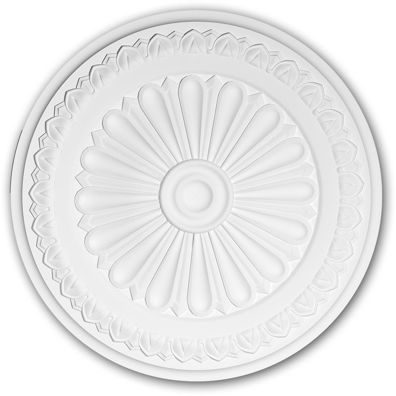 Profhome Decor - Ceiling Rose 156037 Profhome Ceiling Decoration Medallion Rosette Decorative Element Neo-Classicism style white ø 33 cm