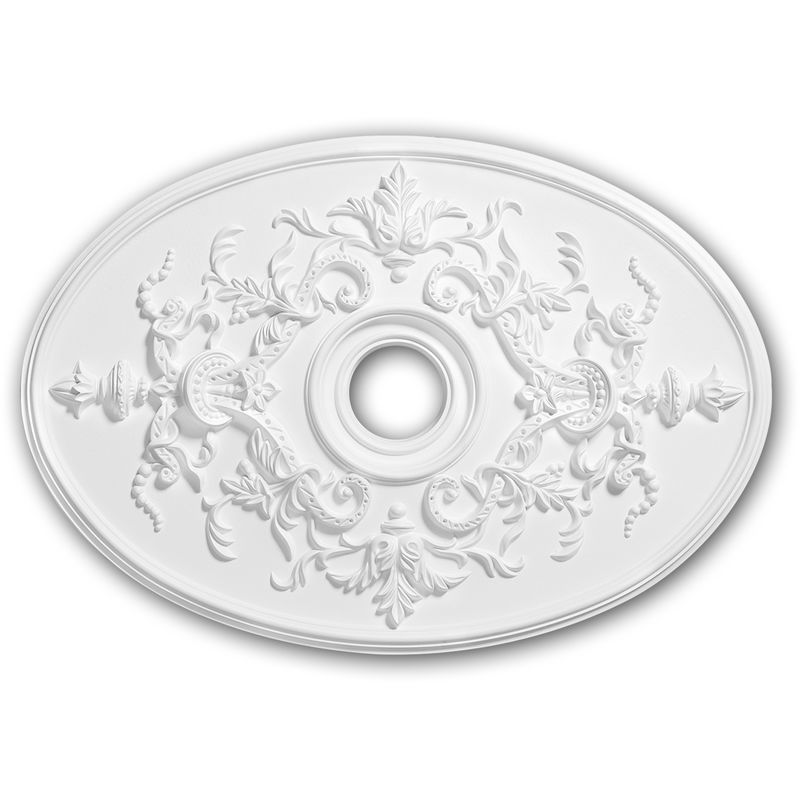 Profhome Decor - Ceiling Rose 156041 Profhome Ceiling Decoration Medallion Rosette Decorative Element Neo-Empire style white 78.5 x 54.4 cm