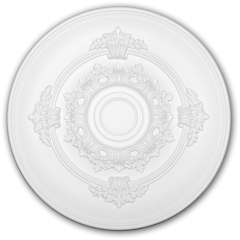 Ceiling Rose 156049 Profhome Ceiling Decoration Medallion Rosette Decorative Element Neo-Empire style white ø 34.6 cm