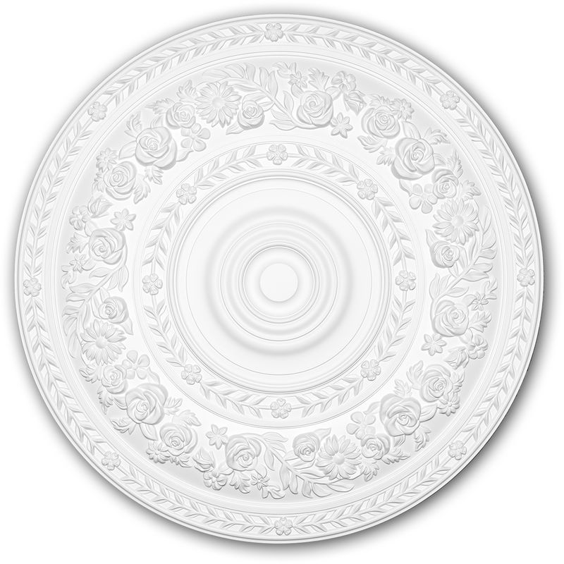 Ceiling Rose 156046 Profhome Ceiling Decoration Medallion Rosette Decorative Element Rococo Baroque style white ø 86 cm