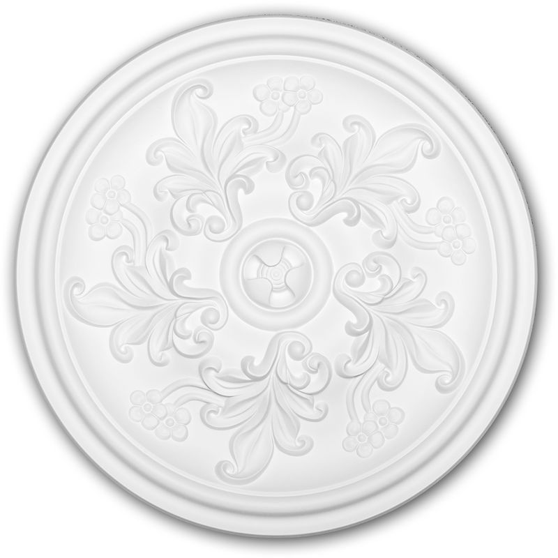 Ceiling Rose 156048 Profhome Ceiling Decoration Medallion Rosette Decorative Element Rococo Baroque style white Ø 36.4 cm