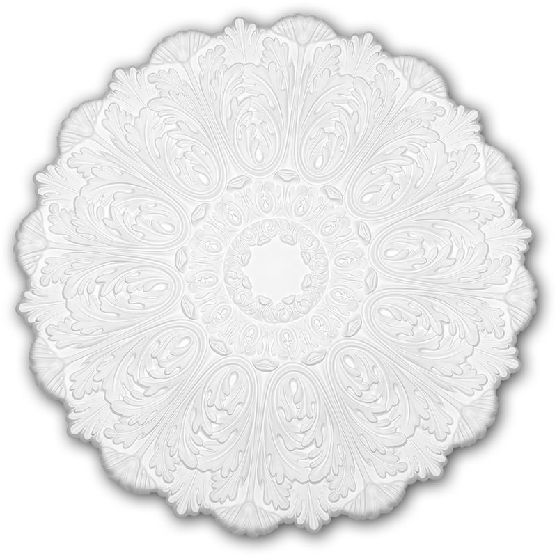 Ceiling Rose 156055 Profhome Ceiling Decoration Medallion Rosette Decorative Element Rococo Baroque style white ø 75.2 cm