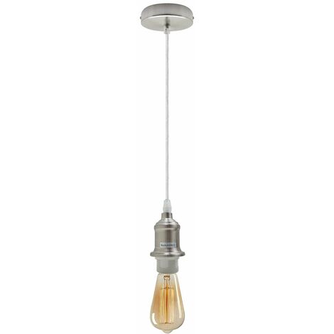 main image of "Ceiling Rose Light Fitting Vintage Industrial Pendant Light Bulb Holder"