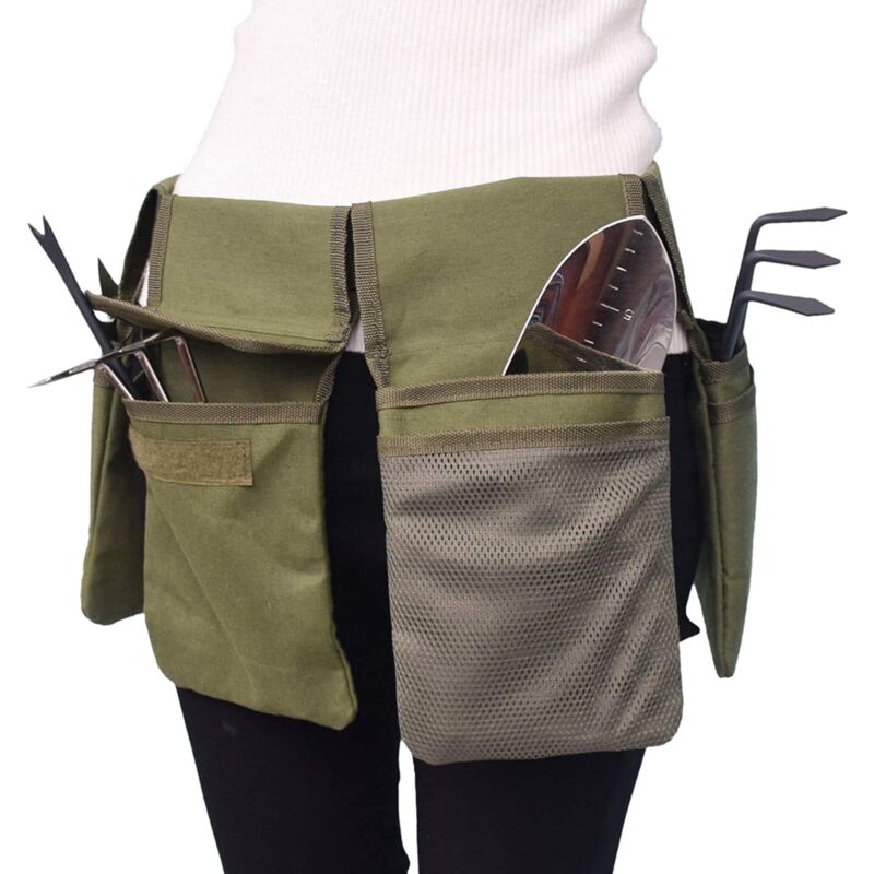 Shining House - Ceinture à outils de jardin en toile avec poches - Kit de jardinage - Sac fourre-tout - Organisateur de maison