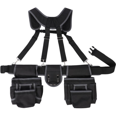 Ceinture à outils d'électricien 12 poches en nylon polyester 1680D avec sangle pour encadreurs électriciens couvreurs