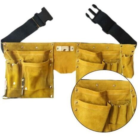 Ceinture à outils en cuir boucle à dégagement rapide charpentier Construction tablier outil pochette de rangement ceinture