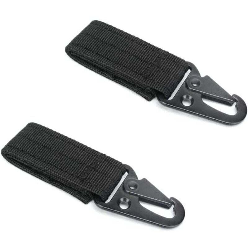 Ceinture à Suspendre Mousqueton, Boucle Tactique, Mousqueton Tactique Noir, Boucle de Gilet, Mousqueton en Sangle avec Porte-clés pour Camping