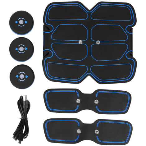 Ceinture abdominale EMS rechargeable bleue pour stimulation et massage musculaire
