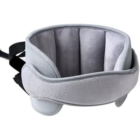 Ceinture d'aide à la Tête pour Siège d'auto pour Enfant, appuie-tête réglable pour siège de sécurité enfant, Confortable Cale Cou Oreiller Tête Fixation Holder Repose Protéger Coussin, Gris