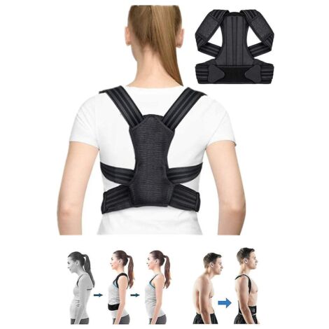 Ceinture de correction de posture dorsale, correcteur anti-cyphose, orthèse de soutien des épaules - XL