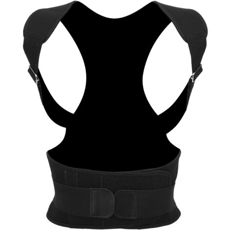 Ceinture de Correction Posturale pour le Dos - Correcteur de Posture avec Bande de Renforcement - Noir Taille M
