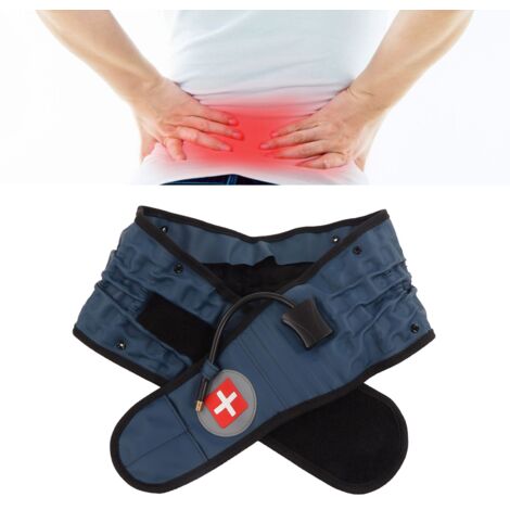 Ceinture de Décompression Dorsale Inflatable Lumbar Support Belt TPU Blue Silver Inflateur et Manuel