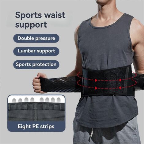Ceinture de maintien lombaire en acier avec plaque de pression, taille S