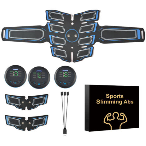 Ceinture de massage abdominale EMS bleue-AquaForge