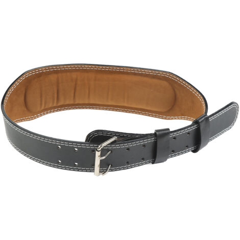 Ceinture de musculation renforcée pour powerlifting, soutien lombaire pour soulevé de terre et squat, couleur noire.