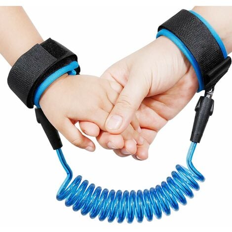 FEI YU Ceinture de poignet anti-perte, dragonne de sécurité pour enfants, rotation à 360 °, câble métallique élastique, bracelet en coton respirant pour les voyages, marche en plein air, longueur maximale de