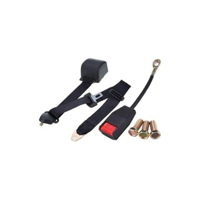 SNQ - Ceinture de sécurité 3 points pour camion de voiture Ceinture de sécurité rétractable réglable universelle noire Facile à utiliser--