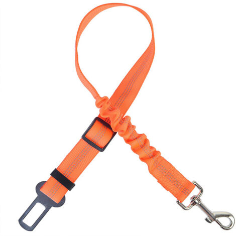 Ceinture de sécurité auto pour chien, accessoire auto pour animaux de compagnie, corde de sécurité réfléchissante, protection anti-saut élastique rétractable pour fenêtre, orange, 5282cm, réglable.