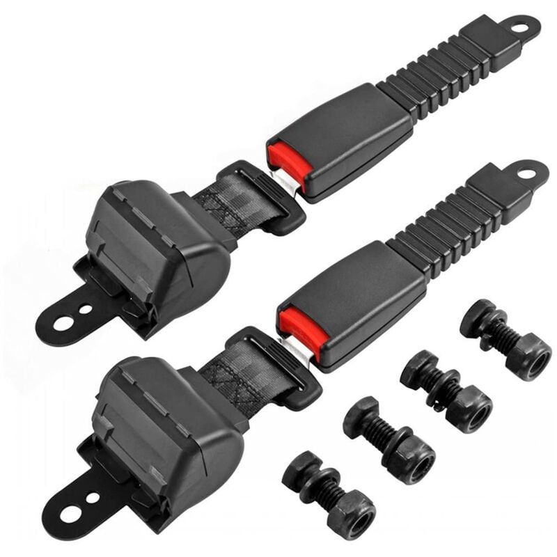 Roleader - Universal rétractable Voiturette Ceintures de sécurité Kit, 2 Points Siège Ceinture de sécurité Kit de Suspension pour Go Kart/Club de