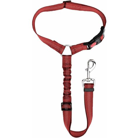 Ceinture de sécurité pour chien, ceinture de sécurité 2 en 1 pour chiens, ceinture de chien réglable pour voitures, ceinture de sécurité pour chien avec amortissement élastique pour toutes les races d